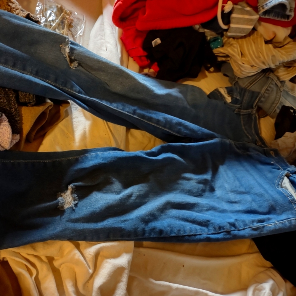 Distressed jeans